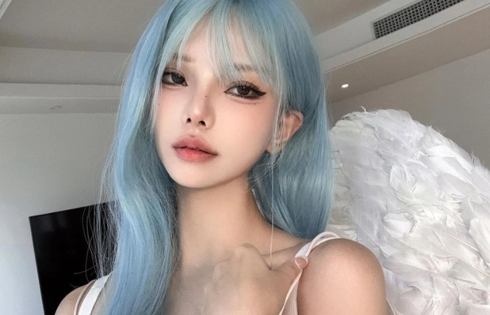 Đẹp lạ với màu tóc xanh đại dương phong cách