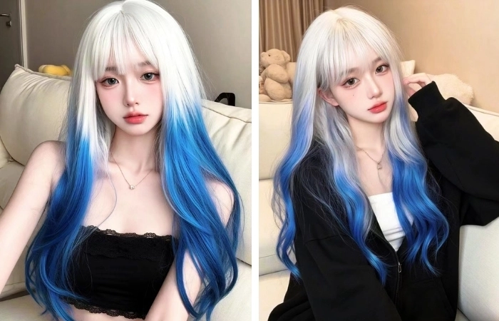 Tạo điểm nhấn cá tính với highlight xanh dương độc đáo