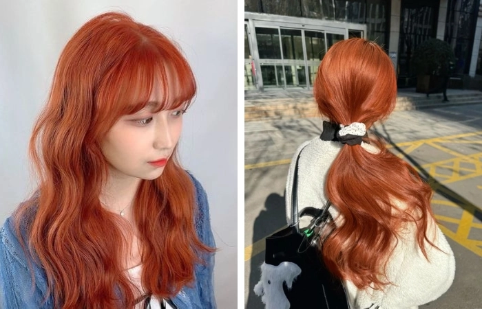 Chọn nhuộm tóc đỏ cam cho tóc đẹp đầy cá tính