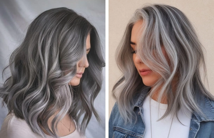 Chọn kiểu tóc đen móc lai màu xám khói cá tính