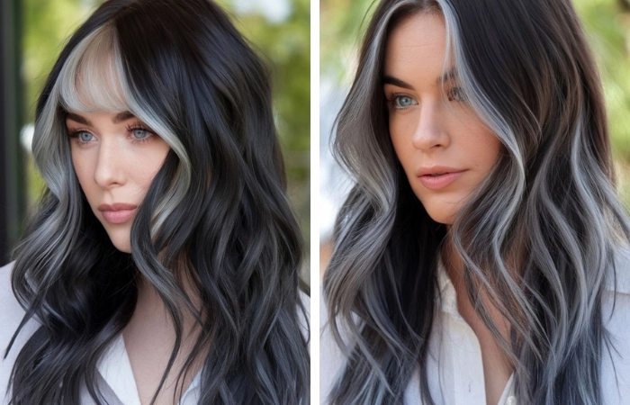 Nhấn nhá cho mái tóc với tóc highlight màu xám khói