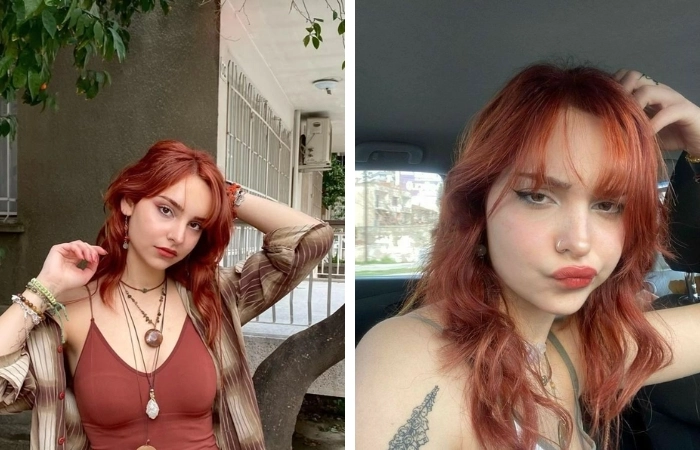 màu đỏ cam nhuộm tóc tôn lên phong cách riêng