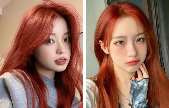 Tạo kiểu mới với màu nhuộm cam đỏ cực đẹp