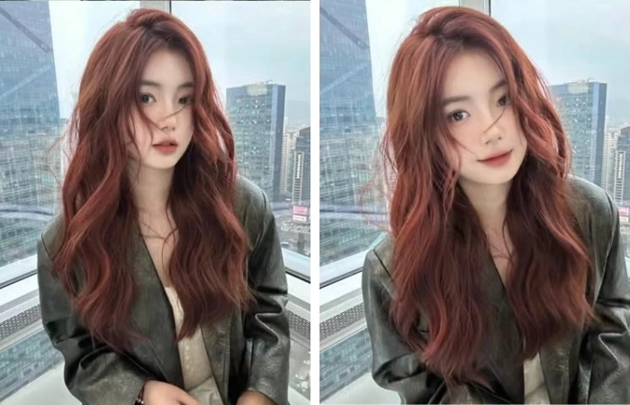 Phong cách mới mẻ với màu tóc nâu đỏ cam
