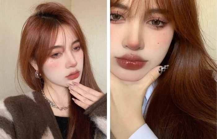 nhuộm tóc màu nâu đỏ cam cho sắc màu hoàn hảo