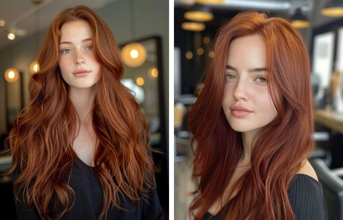 Tóc đẹp tựa như tóc nâu đỏ cam ấn tượng