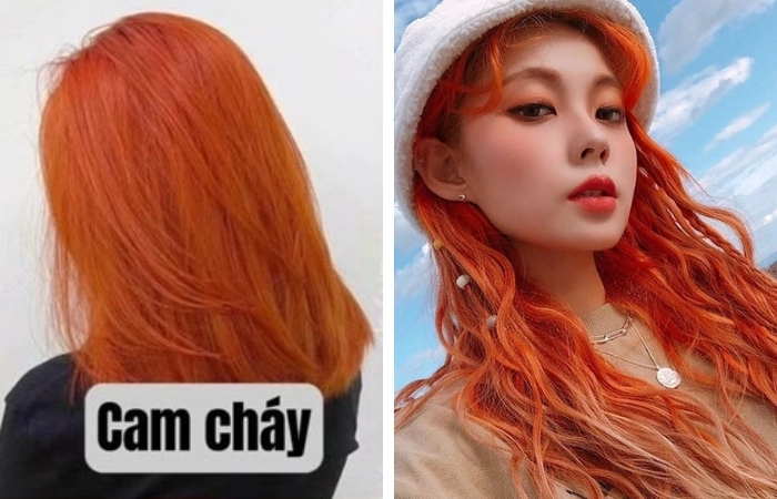 Thử ngay tóc mầu cam cháy cực nổi bật