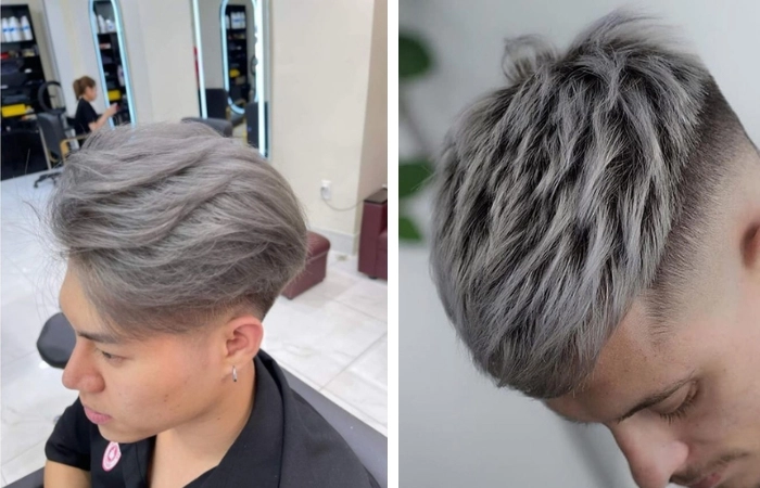 Đổi mới phong cách với kiểu tóc nam màu xám khói hiện đại