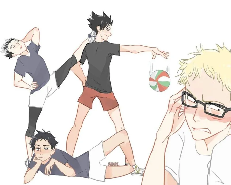 Tsukishima x Kuroo x Bokuto x Akaashi là nhóm được fan yêu thích
