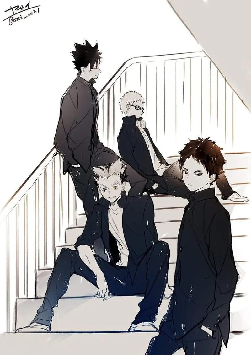 Kuroo x Tsukishima x Bokuto x Akaashi là sự kết hợp hoàn hảo