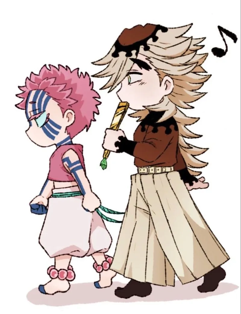 Akaza Douma chibi là cặp đôi ngọt ngào được fan yêu thích