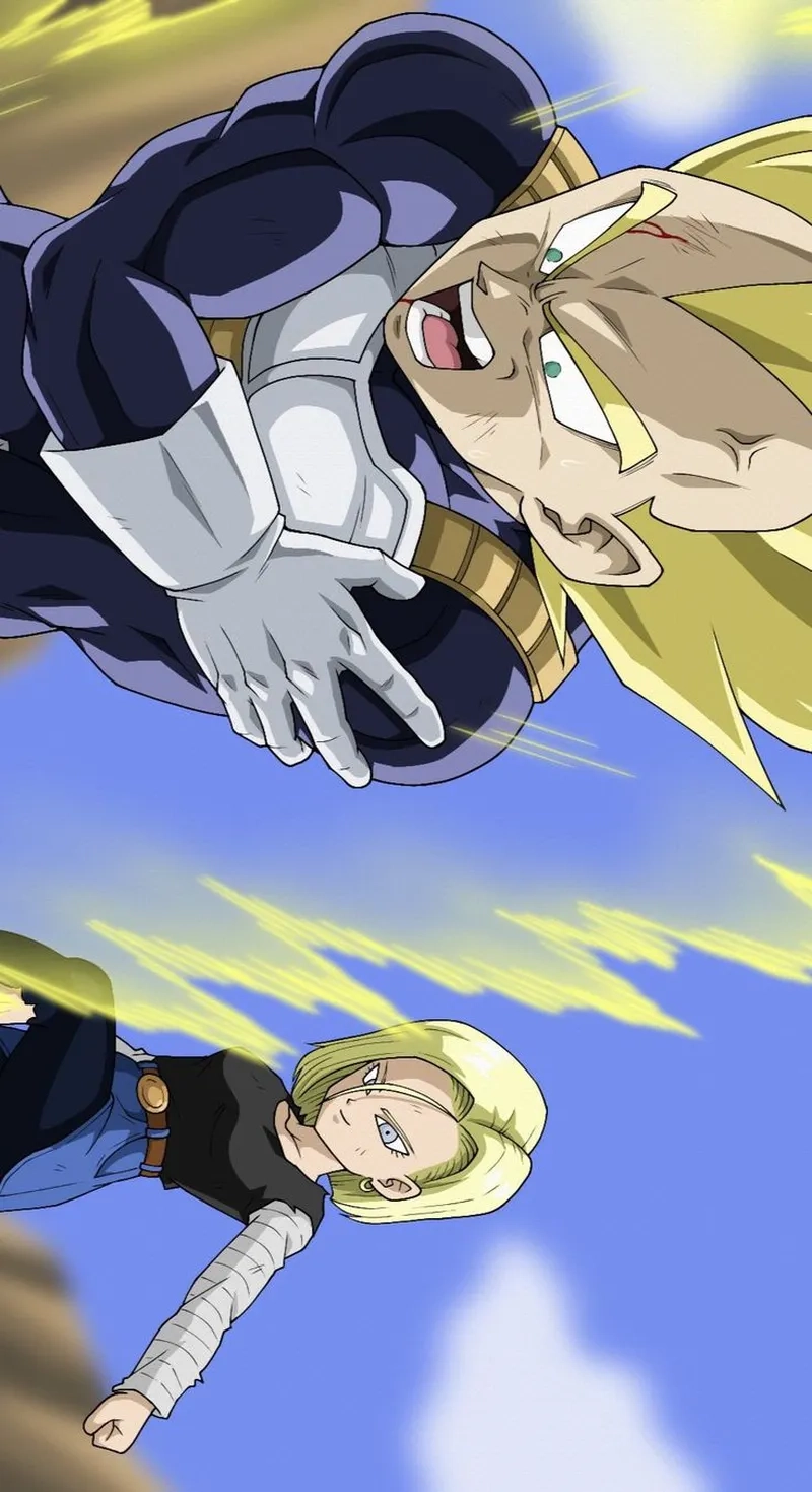 Android 18 vs Vegeta luôn là một trận chiến được người hâm mộ chờ đợi