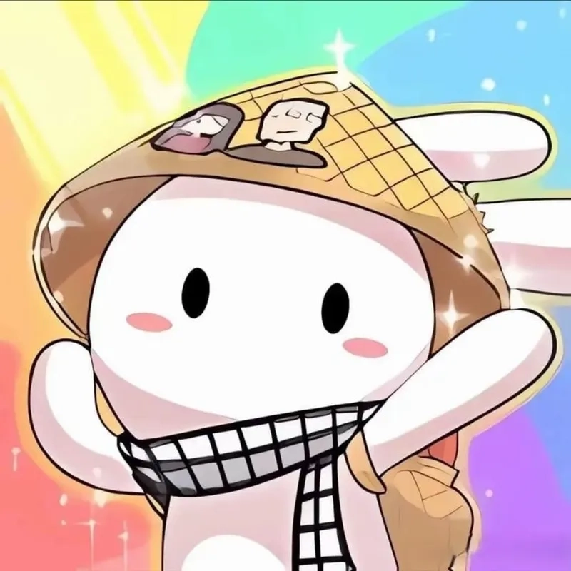Avatar thỏ bảy màu meme siêu cute, hợp làm profile