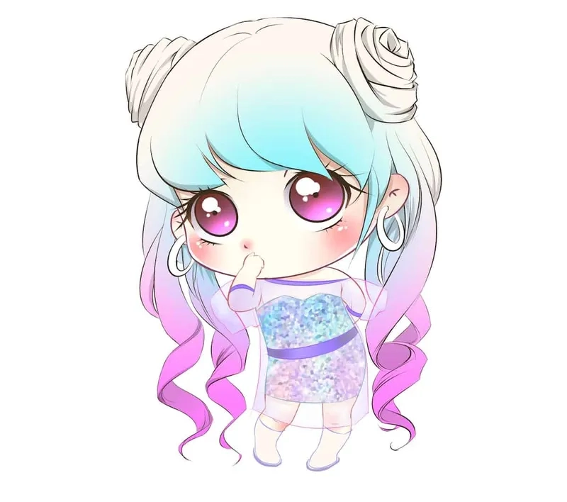 Mê mẩn với từng chi tiết trong hình chibi nữ ngầu