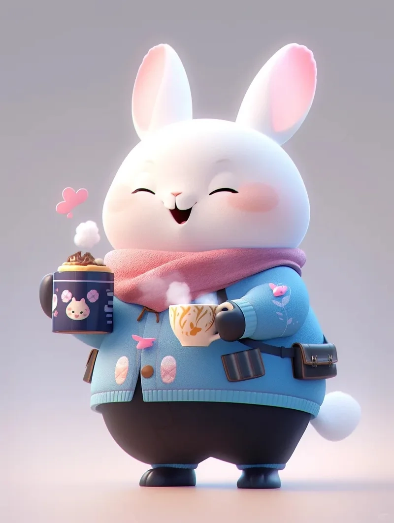 Chibi hình thỏ cute với nét vẽ đặc sắc và siêu đáng yêu