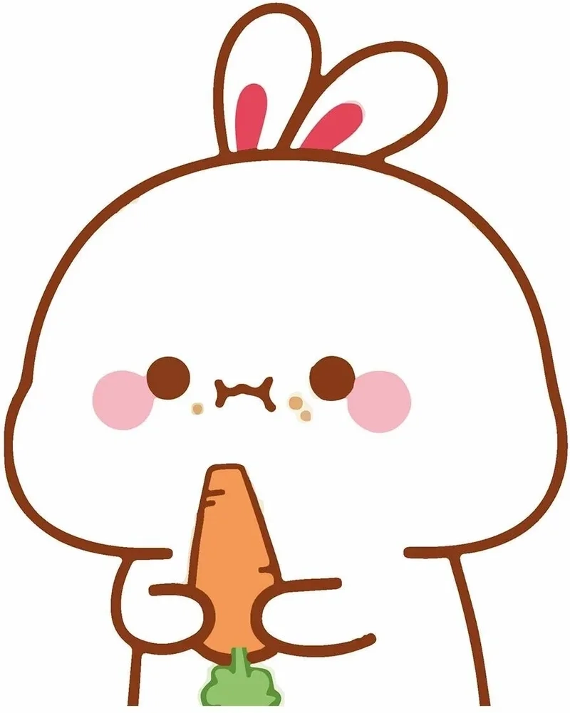 Con thỏ cute phô mai que hình chibi đáng yêu, tải ngay để thêm phần cute
