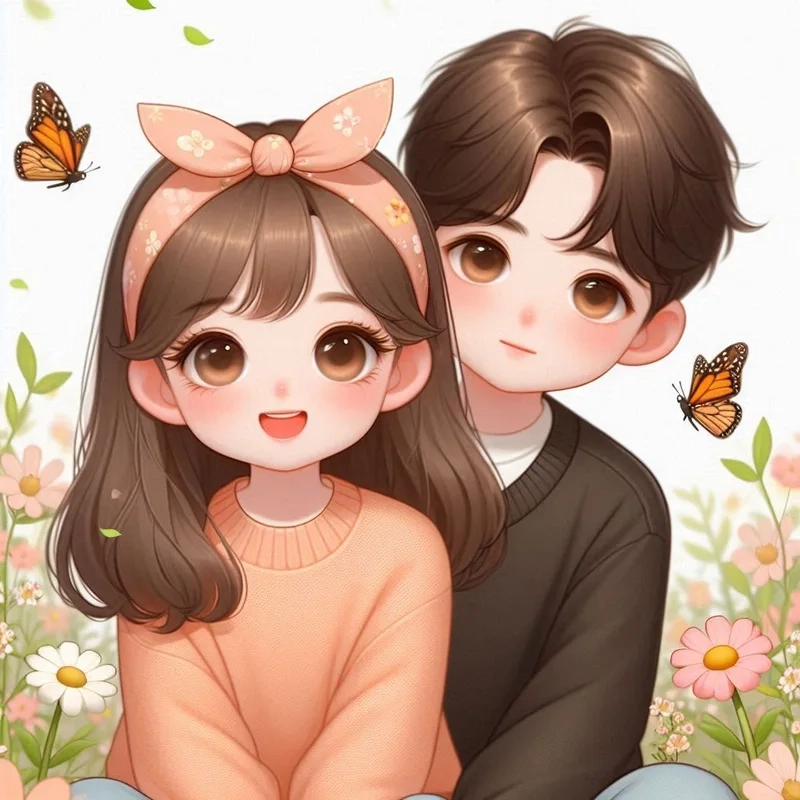 Tình yêu lên ngôi với avatar ảnh cặp đôi anime chibi cute