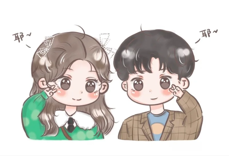 Kết nối yêu thương qua avatar đôi chibi cute