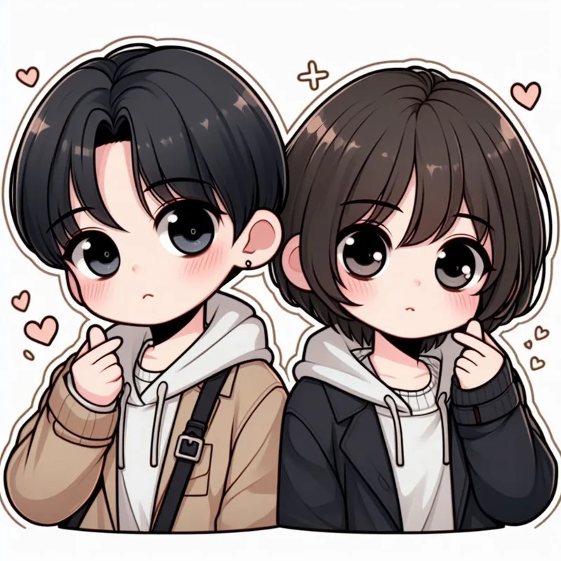 Ngọt ngào hết cỡ với ảnh anime chibi avatar cute đôi