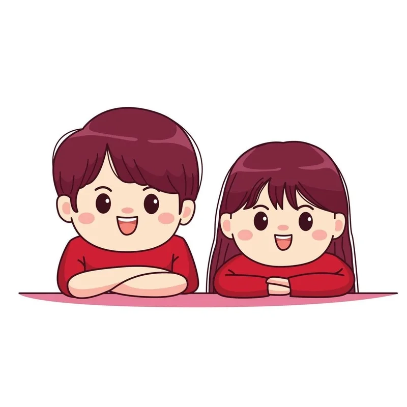 Hình nền siêu đáng yêu avatar cặp đôi hình cute chibi