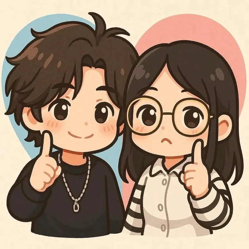 Đổi phong cách mới với ảnh avatar đôi chibi cute