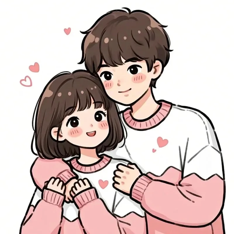 Avatar đôi siêu yêu cho các cặp chibi yêu nhau avatar đôi cute