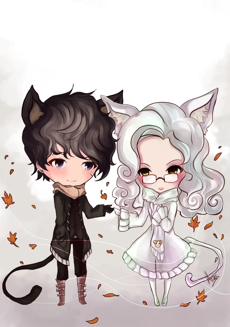 Kute hột me cùng chibi cute avatar đôi ảnh cặp