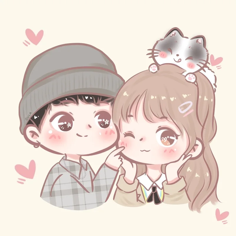 Couple tình bể bình chọn ảnh cặp đôi chibi cute