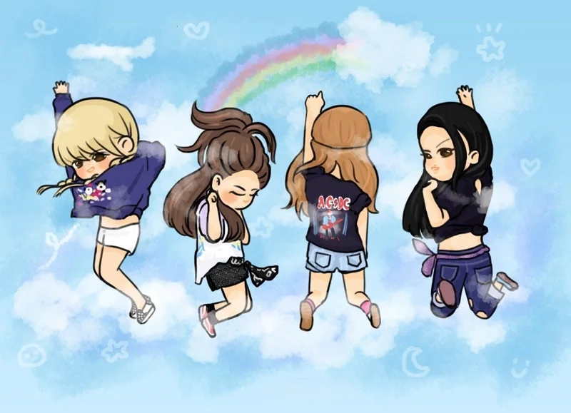 Chibi blackpink dễ thương và ngập tràn năng lượng tích cực