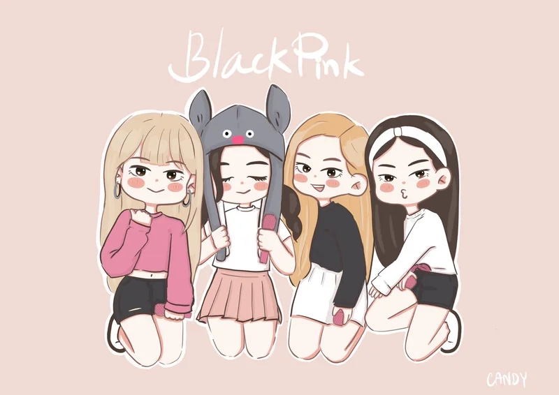 Hình nền blackpink chibi cute giúp màn hình của bạn thêm phần dễ thương
