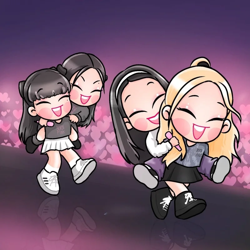 Chibi blackpink cute là lựa chọn hoàn hảo cho các tín đồ yêu thích Blackpink