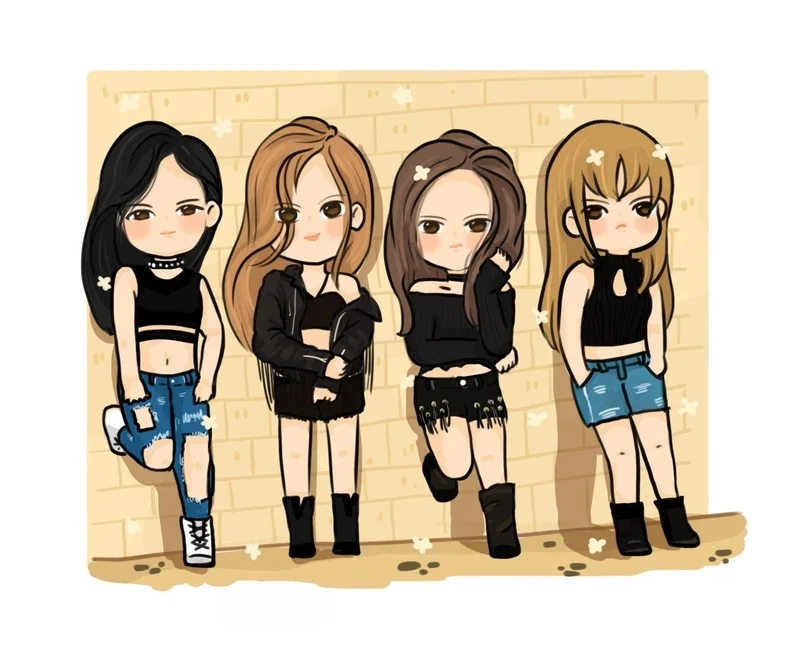 Hình blackpink cute chibi đáng yêu giúp bạn tạo ra những bức vẽ tuyệt đẹp