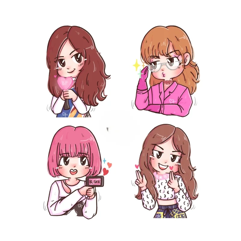 Hình ảnh blackpink chibi cute mang lại sự dễ thương và năng lượng tích cực