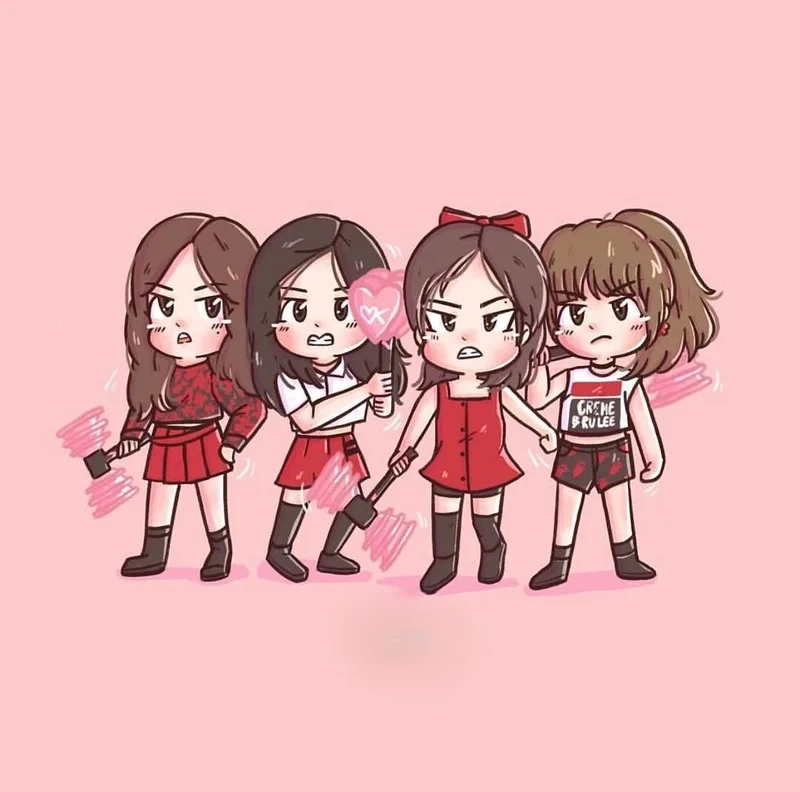 Ảnh blackpink cute chibi siêu dễ thương và chuẩn chất Blackpink