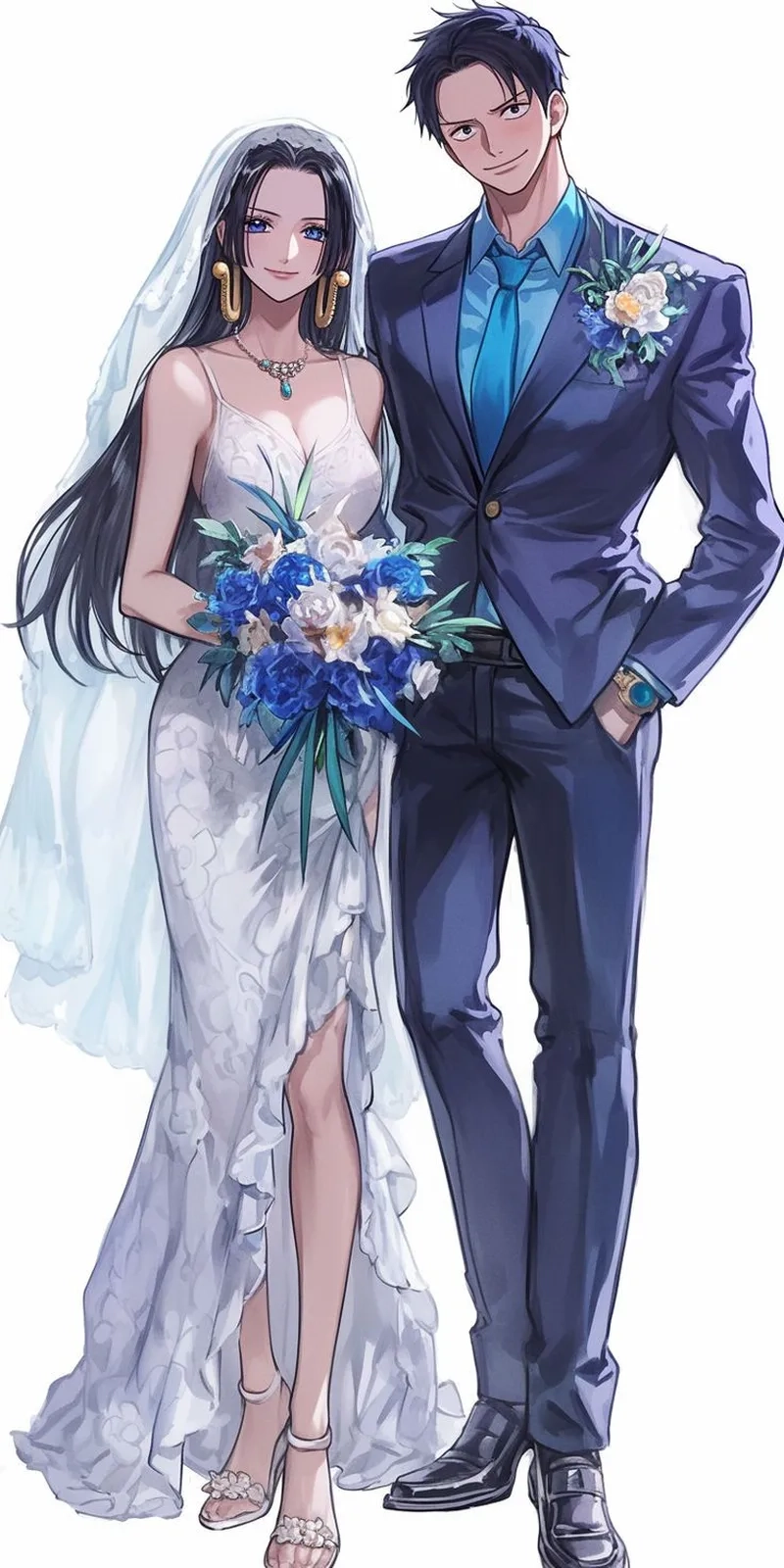 Tưởng tượng về ddám cưới của Luffy và Boa Hancock gây sốt