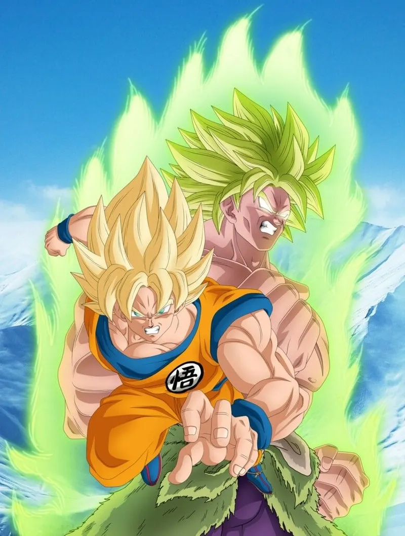 Hình ảnh huyền thoại từ trận chiến giữa Broly Goku đầy kịch tính