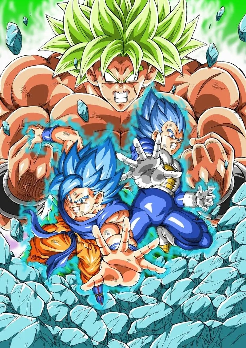 Goku and Vegeta vs Broly tái hiện trận chiến đỉnh cao!