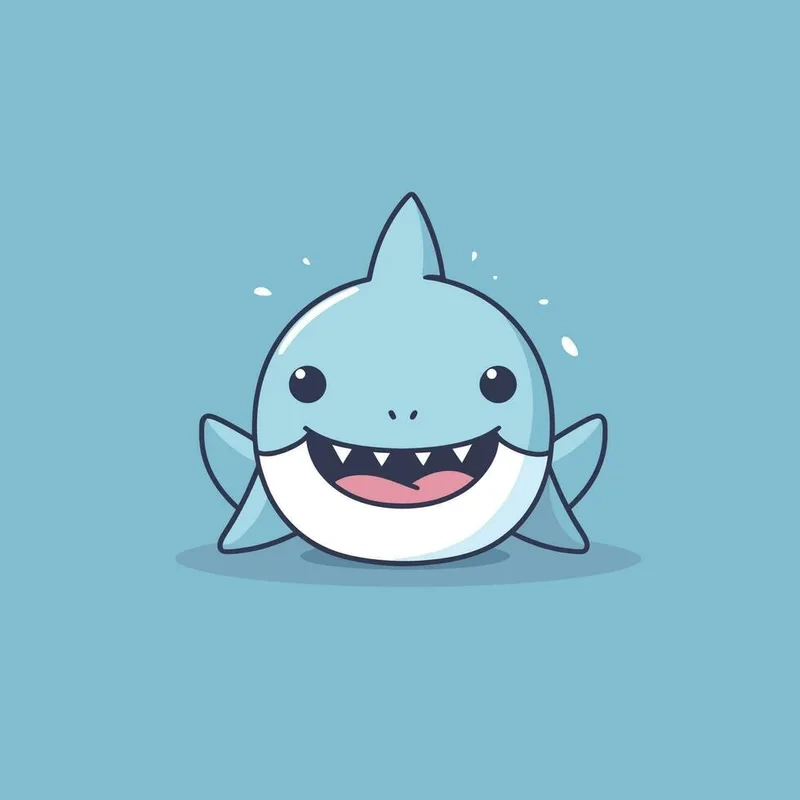 Bộ sưu tập sticker cute hình cá mập chibi siêu ngộ nghĩnh