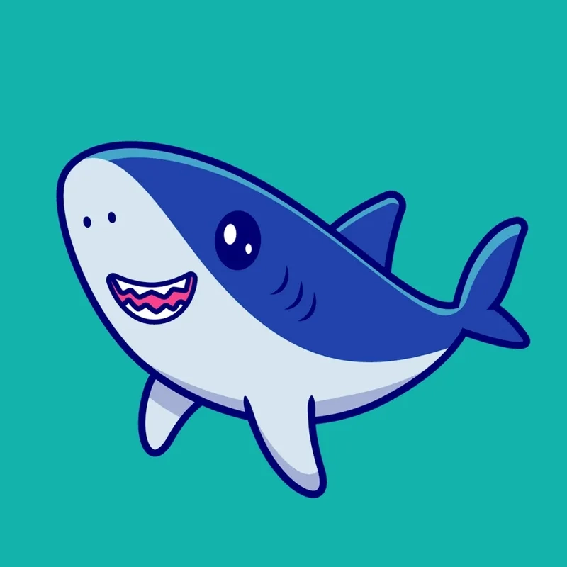 Ngắm trọn bộ hình nền cá mập cute chibi cực chill