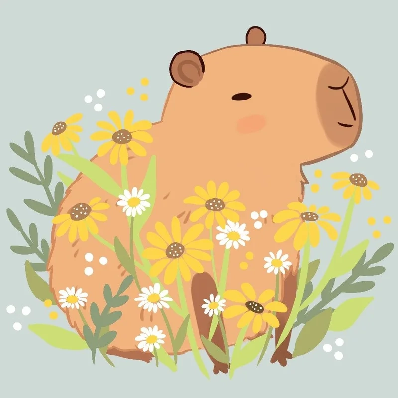 Ai yêu sự dễ thương không thể bỏ qua hình capybara chibi