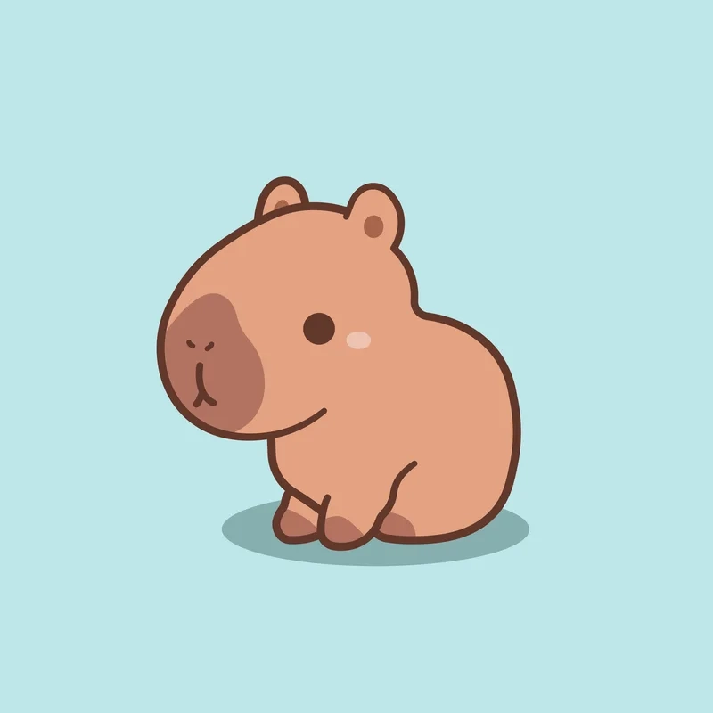 Thoát mệt mỏi cùng hình nền capybara cute chibi cực chill