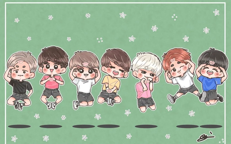 Chibi bts đáng yêu làm bừng sáng mọi không gian