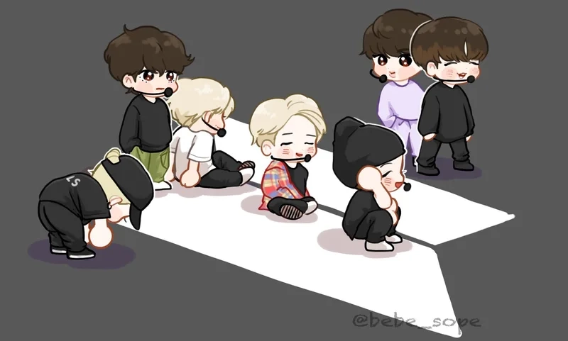 Hình chibi bts là lựa chọn tuyệt vời cho các fan anime