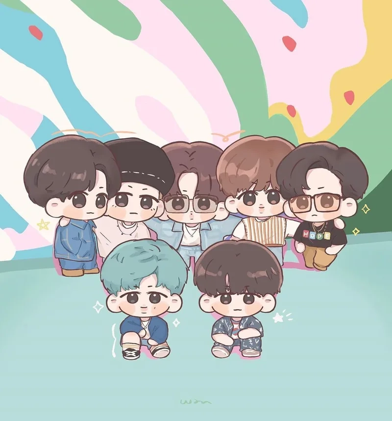 Vẽ bts chibi cute với các bước đơn giản nhưng cực kỳ sáng tạo