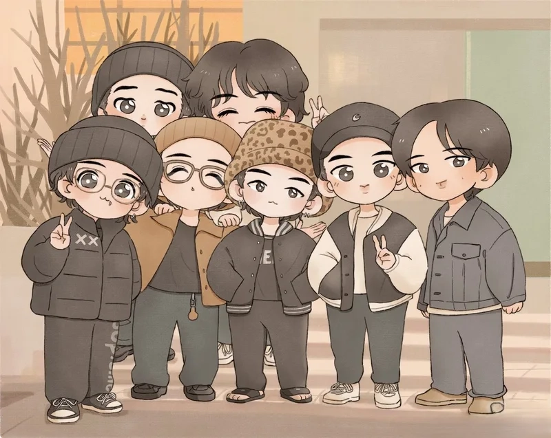 Bts chibi j hope dễ thương với phong cách nổi bật của J-Hope