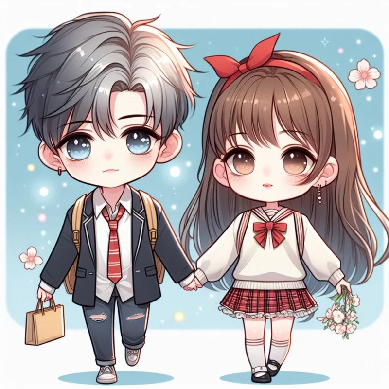 Bộ sưu tập hình couple chibi siêu xinh cho tình yêu thêm ngọt