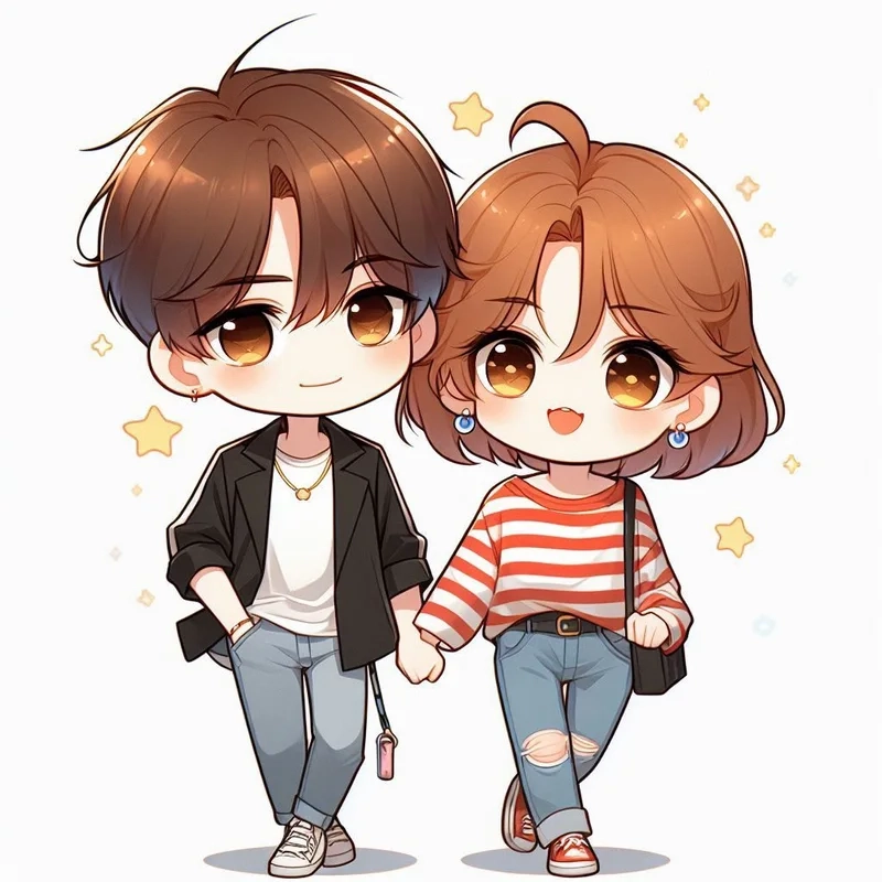 Những mẫu hình cặp chibi ngọt ngào cho các cặp đôi