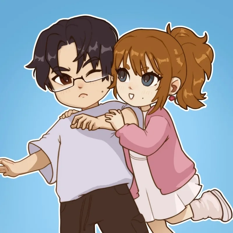 Thêm ngọt ngào với hình ảnh cặp đôi yêu nhau chibi