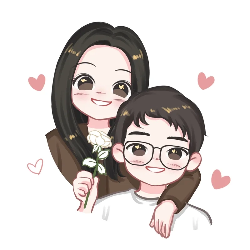 Hình ảnh chibi đôi cute hot rần rần mạng xã hội