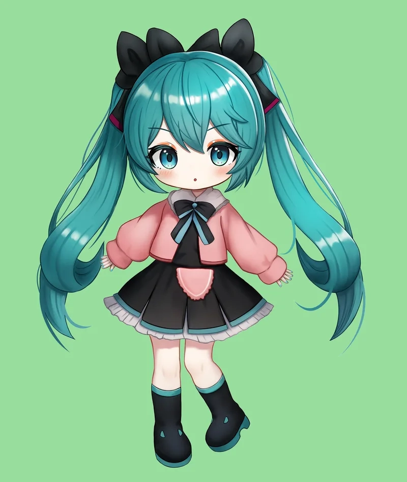 Hatsune miku chibi là sự kết hợp hoàn hảo của dễ thương và cá tính